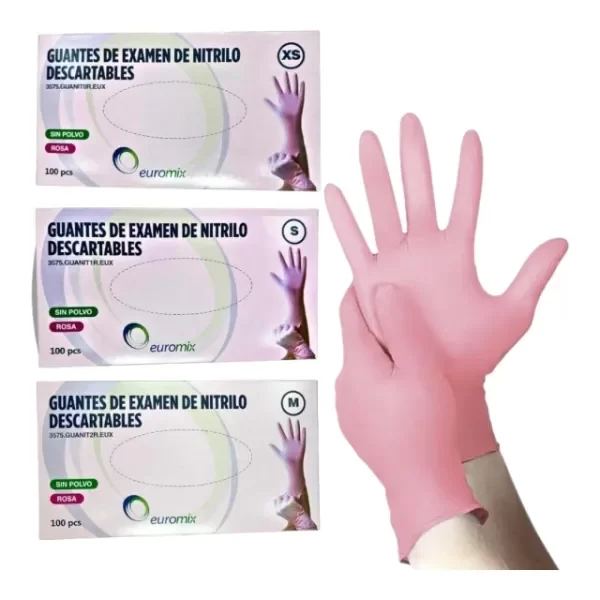 Producto - GUANTES DE NITRILO ROSA 100 unidades