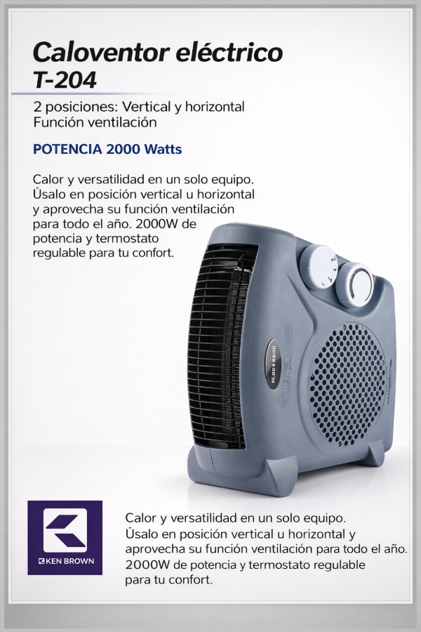 Producto - CALOVENTOR KENBROWN T-204 2000W VERTICAL/HORIZONTAL