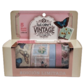 Producto - Cinta Washi Tape Pack por 5 Collección Vintage - Ibi Craft - 2