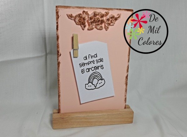Producto - Porta Notas con moldura color naranja salmon