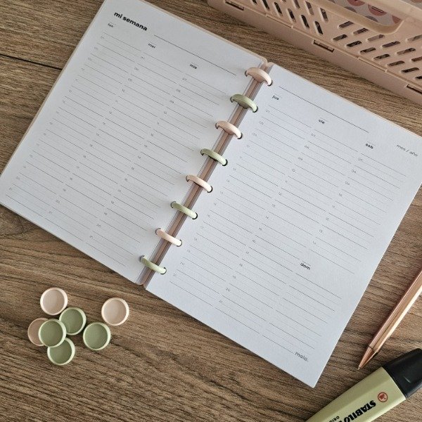 Producto - Pack semanal con horarios x25 hojas