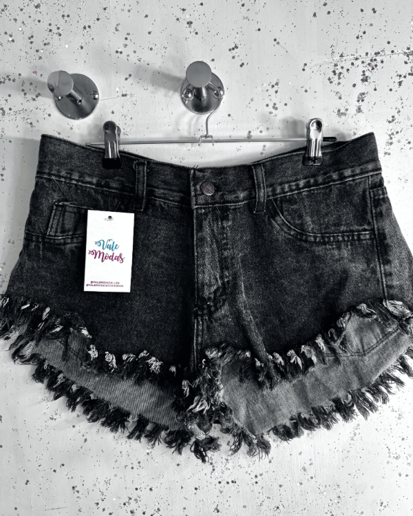 Producto - Short Tiro Bajo Clásico Flecos Gris Oscuro