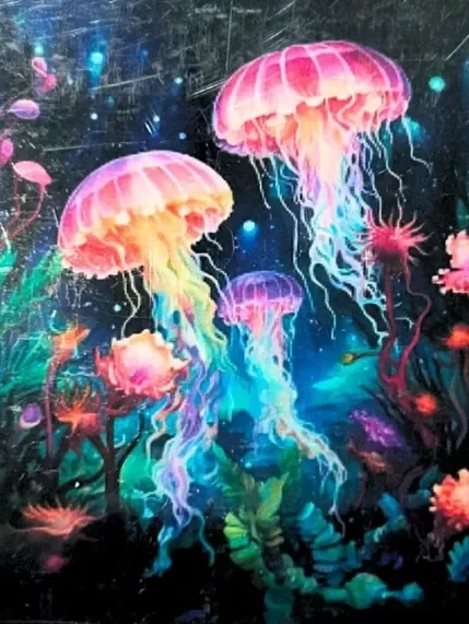 Producto - Kit De Pintura Con Diamantes Diamond Painting 30x40cm - Medusas