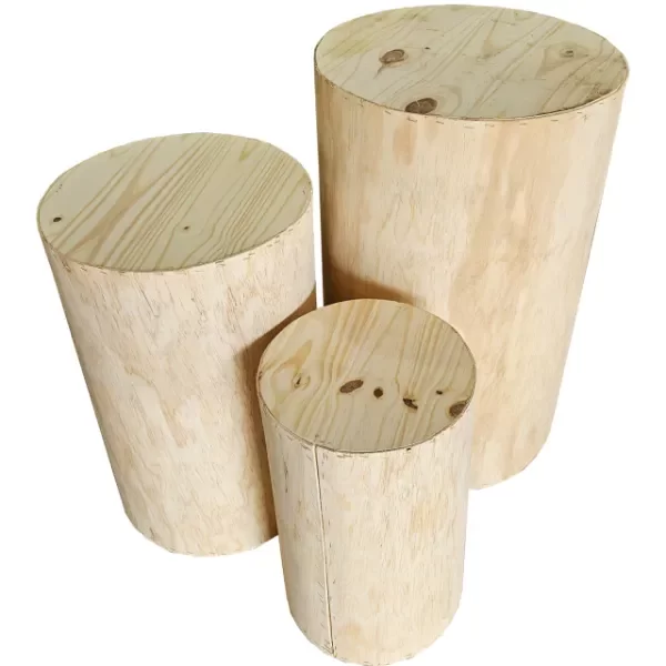 Producto - Cilindro Candy Bar Por 3 De Madera Mesa De Arrime Natural