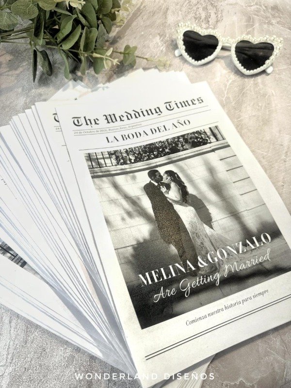 Producto - Pack 70 - Periodico de Boda / Diario de Evento (Tamaño A3) - 3
