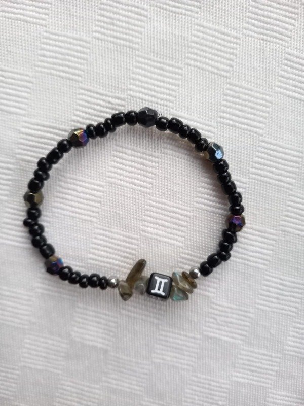Producto - Geminis - Pulsera Vibracional Negra Labradorita