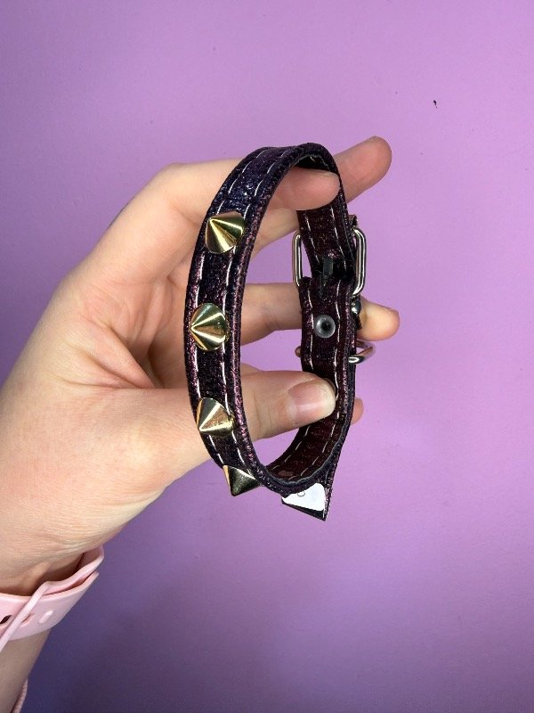 Producto - Collar Glamur tachas Marrón oscuro
