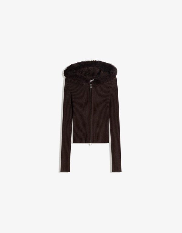 Producto - Buzo teddy doble cremallera mocca Bershka Talle S