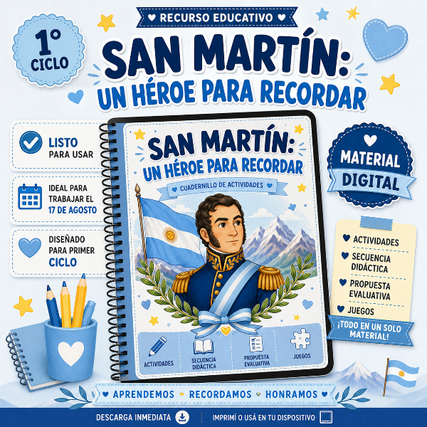 Producto - SAN MARTIN UN HEROE PARA RECORDAR. PRIMER CICLO