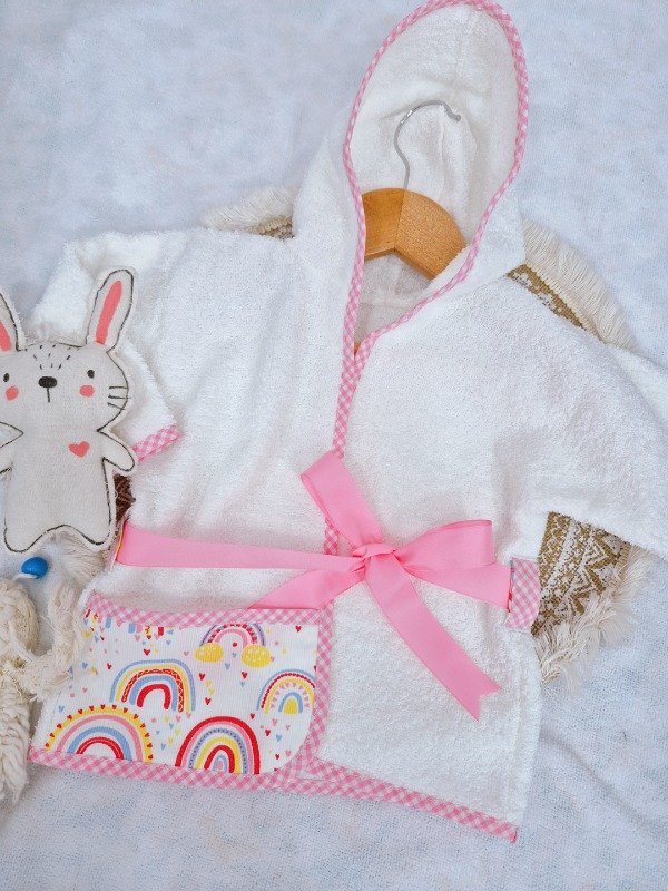 Producto - Bata de baño Arcoiris rosa