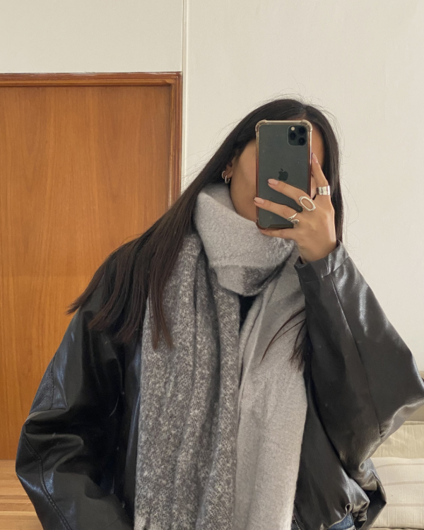 Producto - Bufandon Bicolor Gris