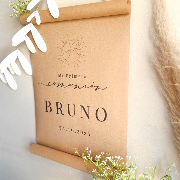 Producto - Cartel Kraft Comunión Personalizado