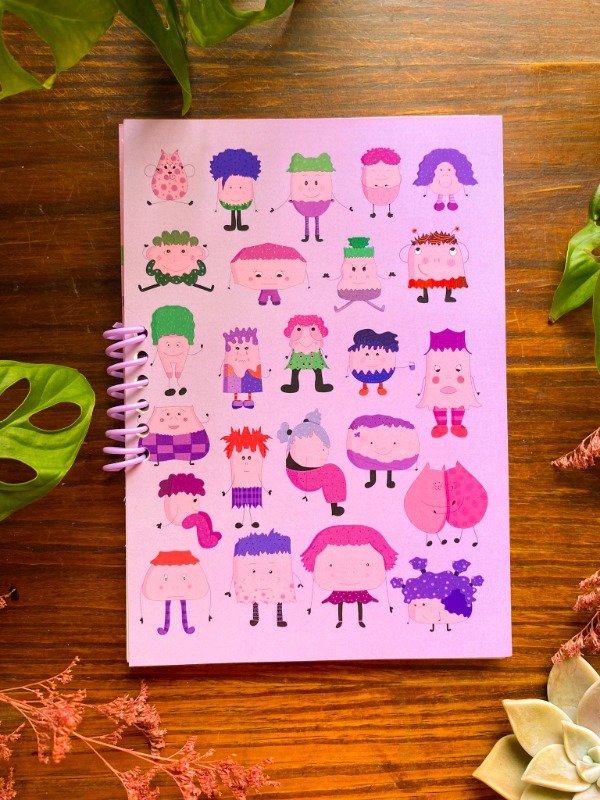 Producto - Cuaderno A5 Rayado Monstruitos Lila