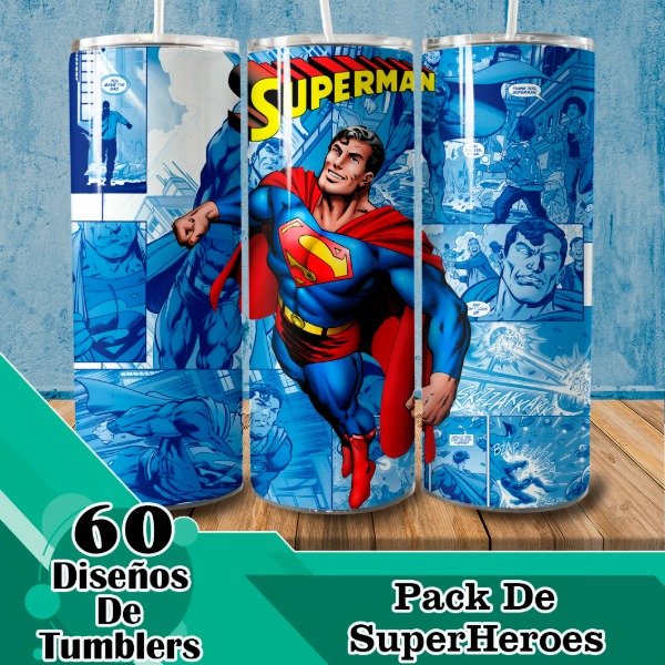 Producto - Diseños Digitales / Plantillas Para Tumblers De Super Heroes M1