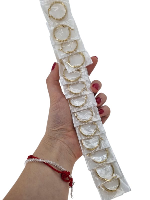 Producto - Blister aros acero dorado argollita labrada jaro365
