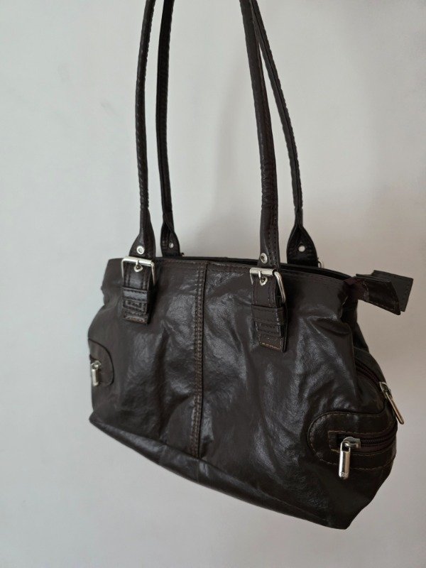 Cartera eco cuero marrón