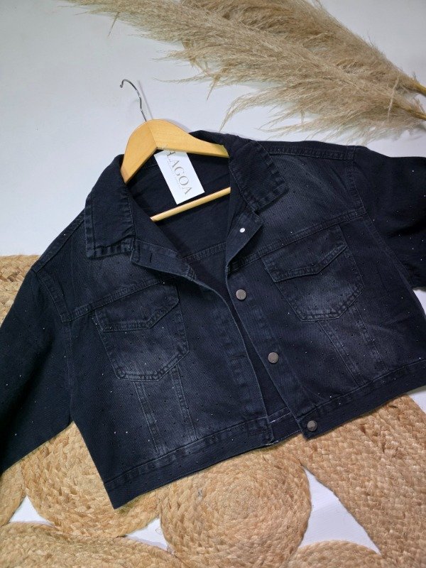 Producto - Camp9 campera negra brillos