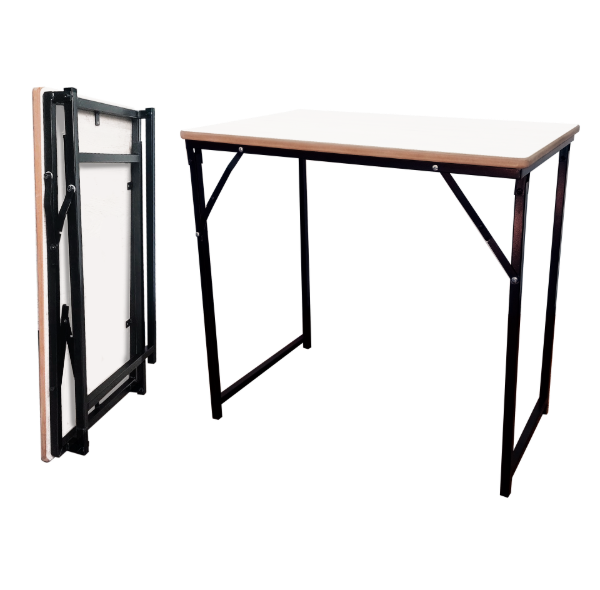 Producto - Escritorio Plegable Negro y Melamina blanca 80x50x75