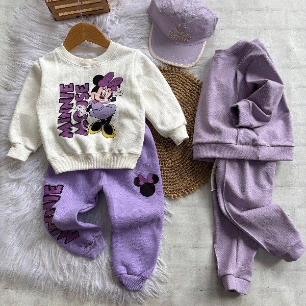 Producto - Conjunto Minnie Frizado Lila talles hasta 4 años