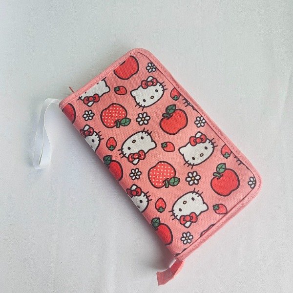 Producto - Cartuchera con bolsillos,  Kitty y manzana.