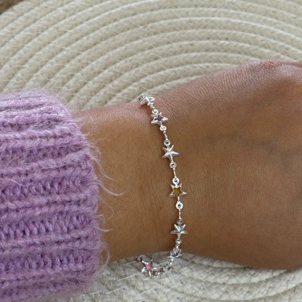 Producto - PULSERA -PLATA 925- STAR MULTICOLOR - 0