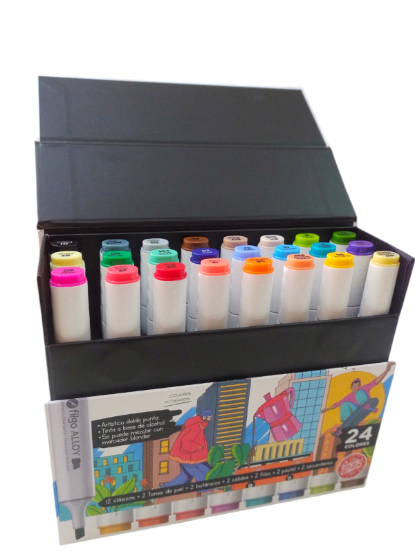 Producto - Marcador x24u Surtido Caja Imantada Filgo