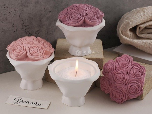 Producto - Molde Recipiente con Tapa de Rosas