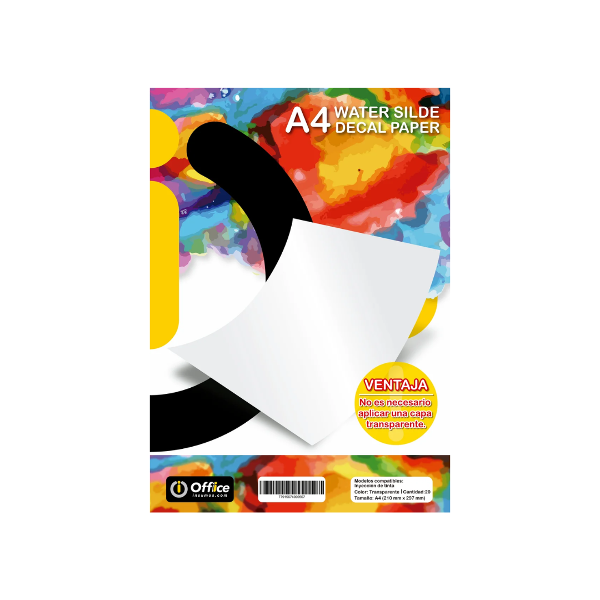 Producto - Water Slide Decal - Transferencia al agua Inkjet Transparente (NO necesita laca)