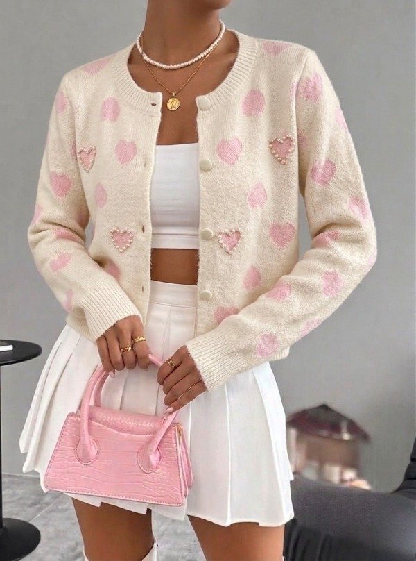 Producto - CARDIGAN BREMER CORAZON PERLAS PREMIUM MODA TOTAL MUJER