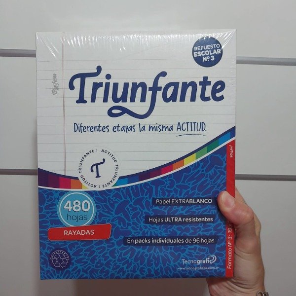 Producto - Repuesto N 3 Triunfante x 480 hojas cuadriculadas