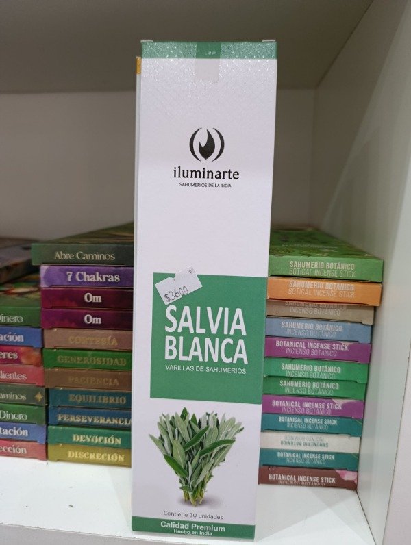 Producto - Sahumerio iluminarte salvia blanca