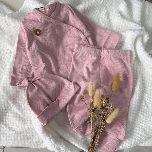 Producto - Ajuar de 3 piezas color Rosa viejo