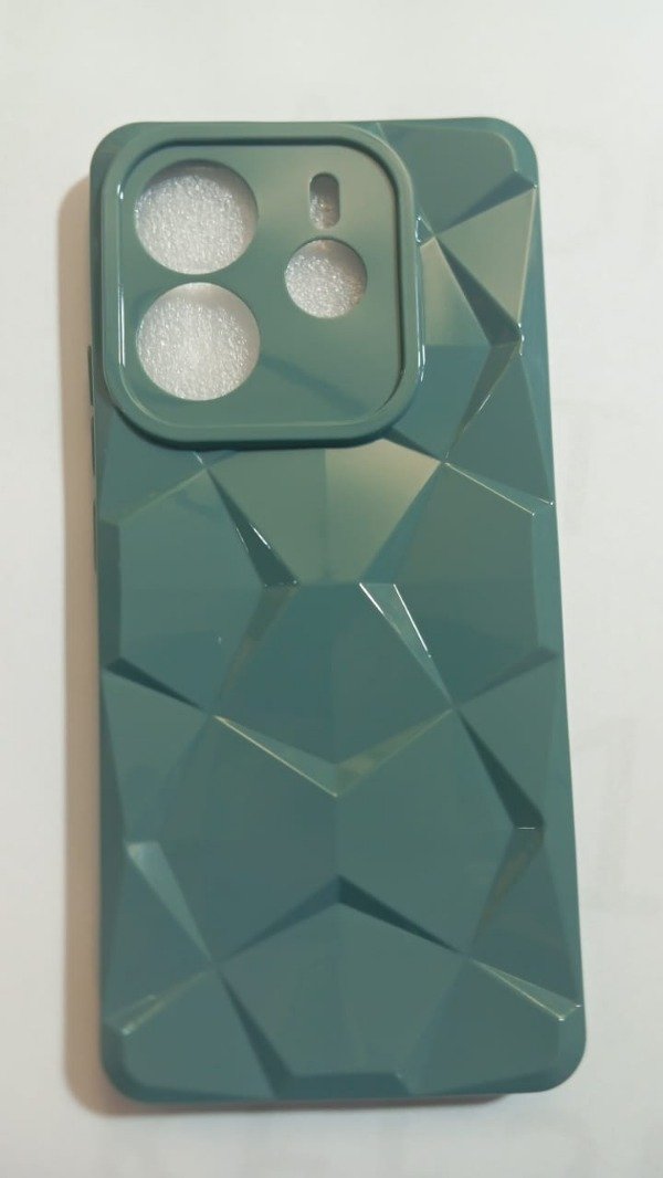 Producto - Funda Textura Rombos Verde para Xiaomi Redmi Note 14