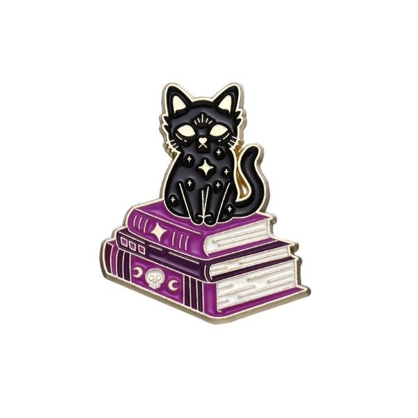 Producto - Pin Bookish - Gatito mágico con libros