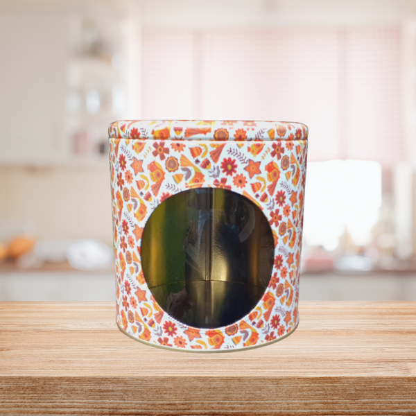 Producto - Lata Galletitas con visor cilíndrica 14x14 Pajaritos