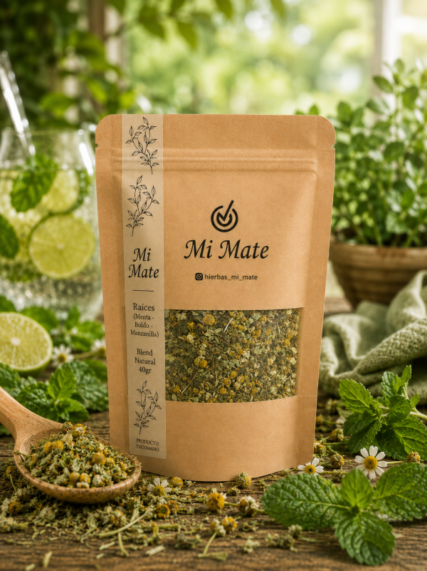 Producto - Raíces (Menta - Boldo - Manzanilla) - Doypack x 40 gr