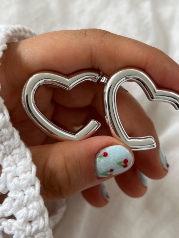 Producto - AF0025 Aros inflados 3 cm, fantasía con pasante de acero quirúrgico