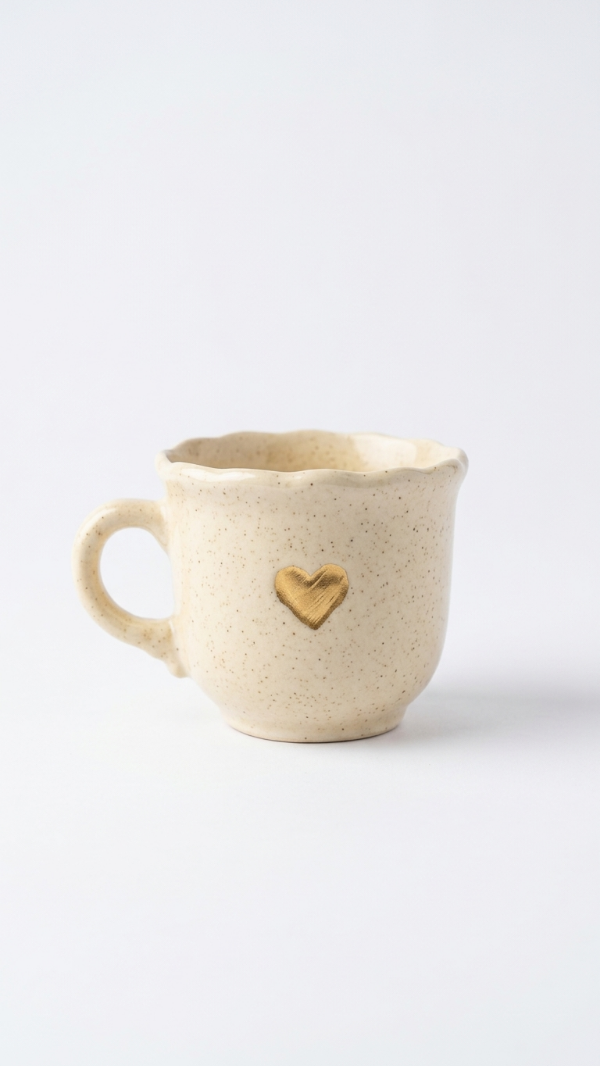 Producto - Taza corazón dorado