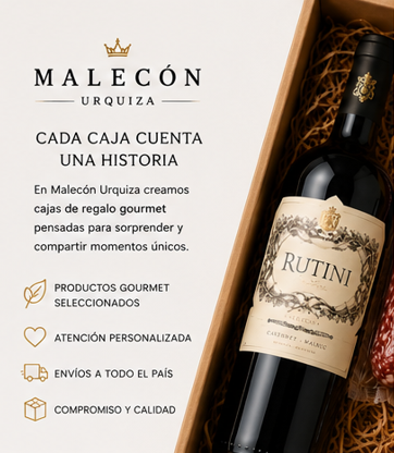 Producto - Caja Regalo Gourmet Rutini Cabernet Malbec con Picada y Copa - 4