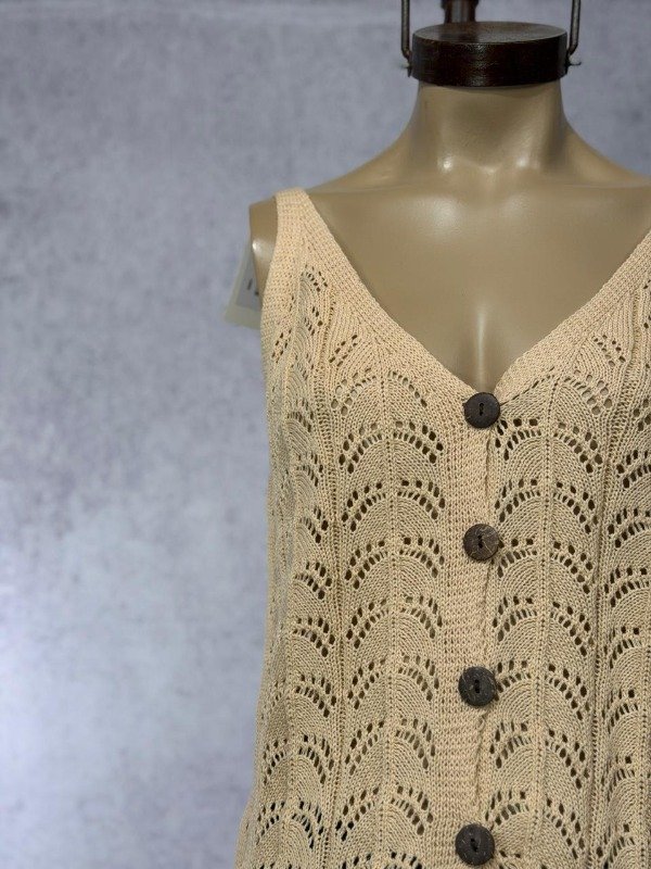 Producto - CHALECO BETIA BEIGE HILO TEJIDO - 2