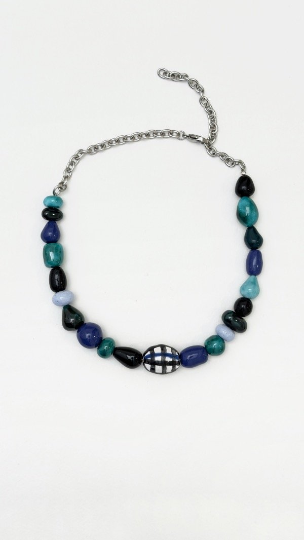 Producto - Collar mostacillas regulable azules - 0