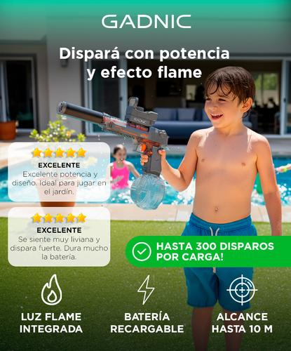 Producto - Pistola De Agua Automatica c/luz led fuego -capacidad 500ml -alcance 10mts -disp - 1
