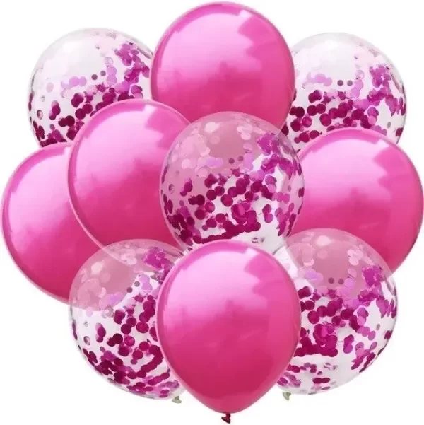 Producto - Kit globo confetti fucsia x10