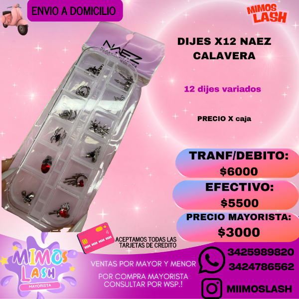 Producto - Dijes Báez calavera x12