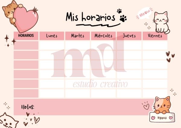 Producto - HORARIOS SEMANAL