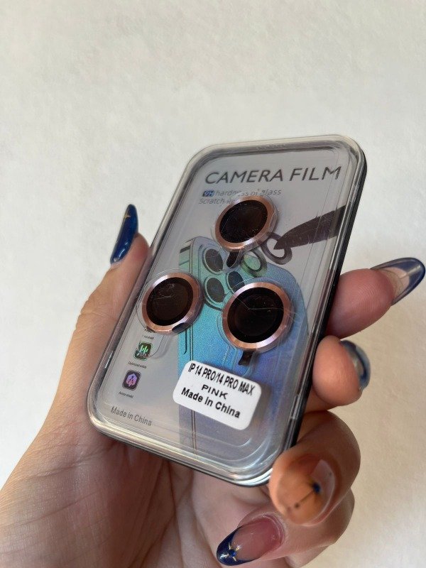 Producto - Iph 14 pro y iph 14 pro max protector de camara rosa liso