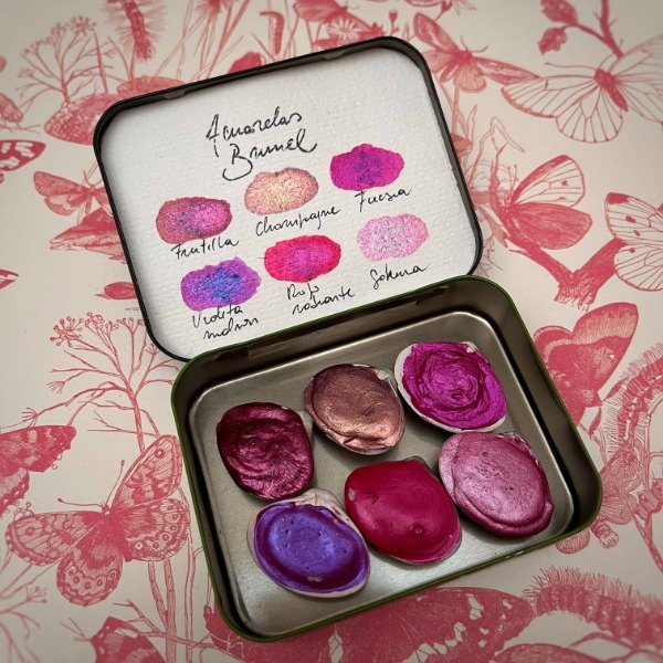 Producto - Paleta 6 metalizados rosas y violetas en caracol natural