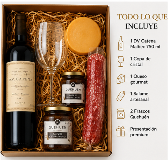 Producto - Caja de Regalo DV Catena Malbec Malbec + Copa de Cristal + Picada Gourmet - 3