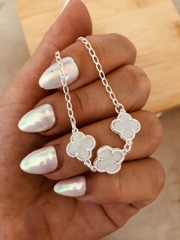Producto - Tobillera Van Cleef Blanca Plata 900
