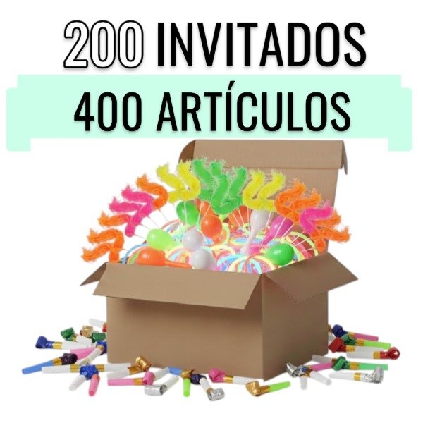Producto - Combo Cotillon Carioca para 200 con Invitados 400 Artículos Fluor + Neon
